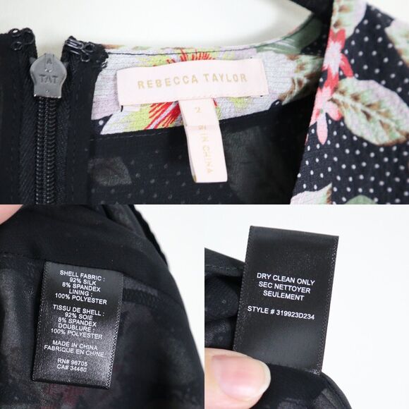 Rebecca Taylor Size 2 Silk Kamea Fleur Mini Dress Floral Print - Picture 5 of 12